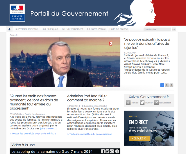 Strona w Drupalu - Strona francuskiego rządu