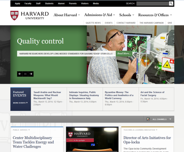 Strona w Drupalu - Uczelnia Harvard